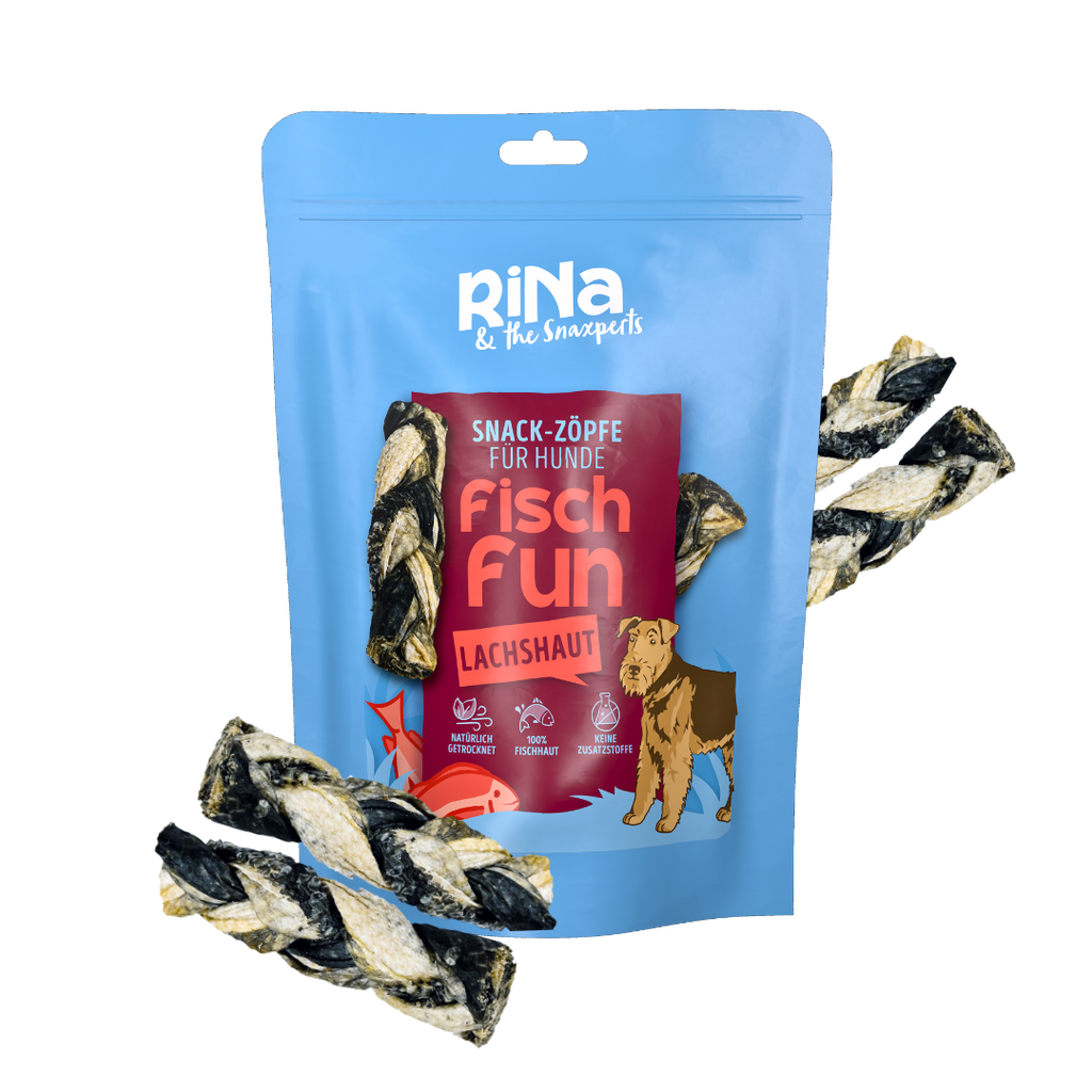 RiNa`s Lachs-Zöpfe für Hunde - Natürlicher Fischsnack 140g