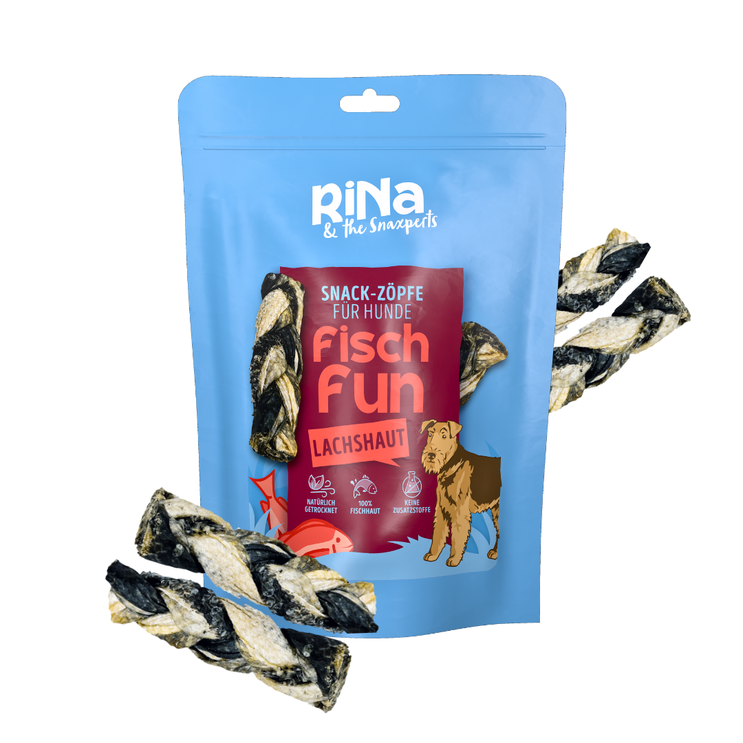 RiNa`s Lachs-Zöpfe für Hunde - Natürlicher Fischsnack 140g