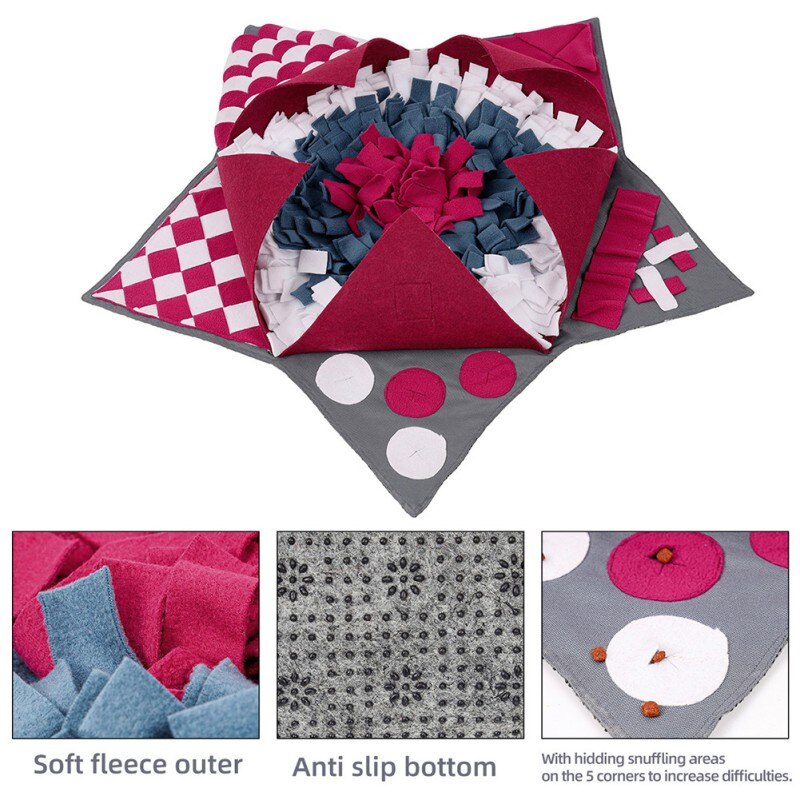 Pet Dog Sniffing Mat Pets Funny Play Toys Find Food Training Blanket Dogs Feeding Pad Nosework Puzzle For Relieve Stress