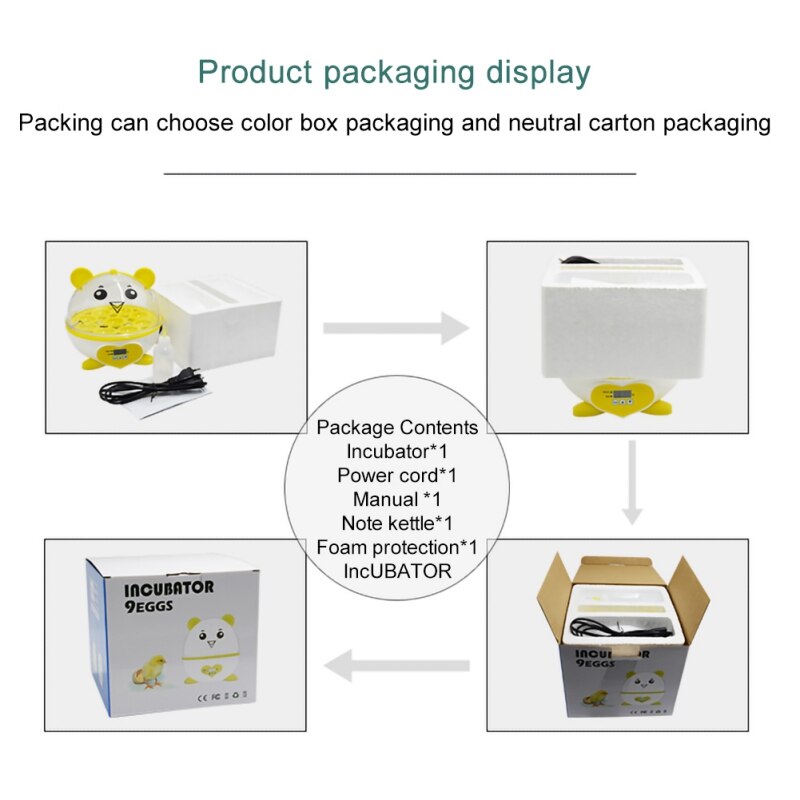 Semi-automatic Chicken Eggs Incubators Small Temperature Controlled Incubator Chick for Farm Home Incubator